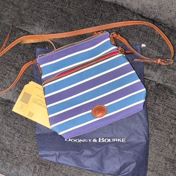 Dooney & Bourke Blue Striped Crossbody Bag - Picture 1 of 3